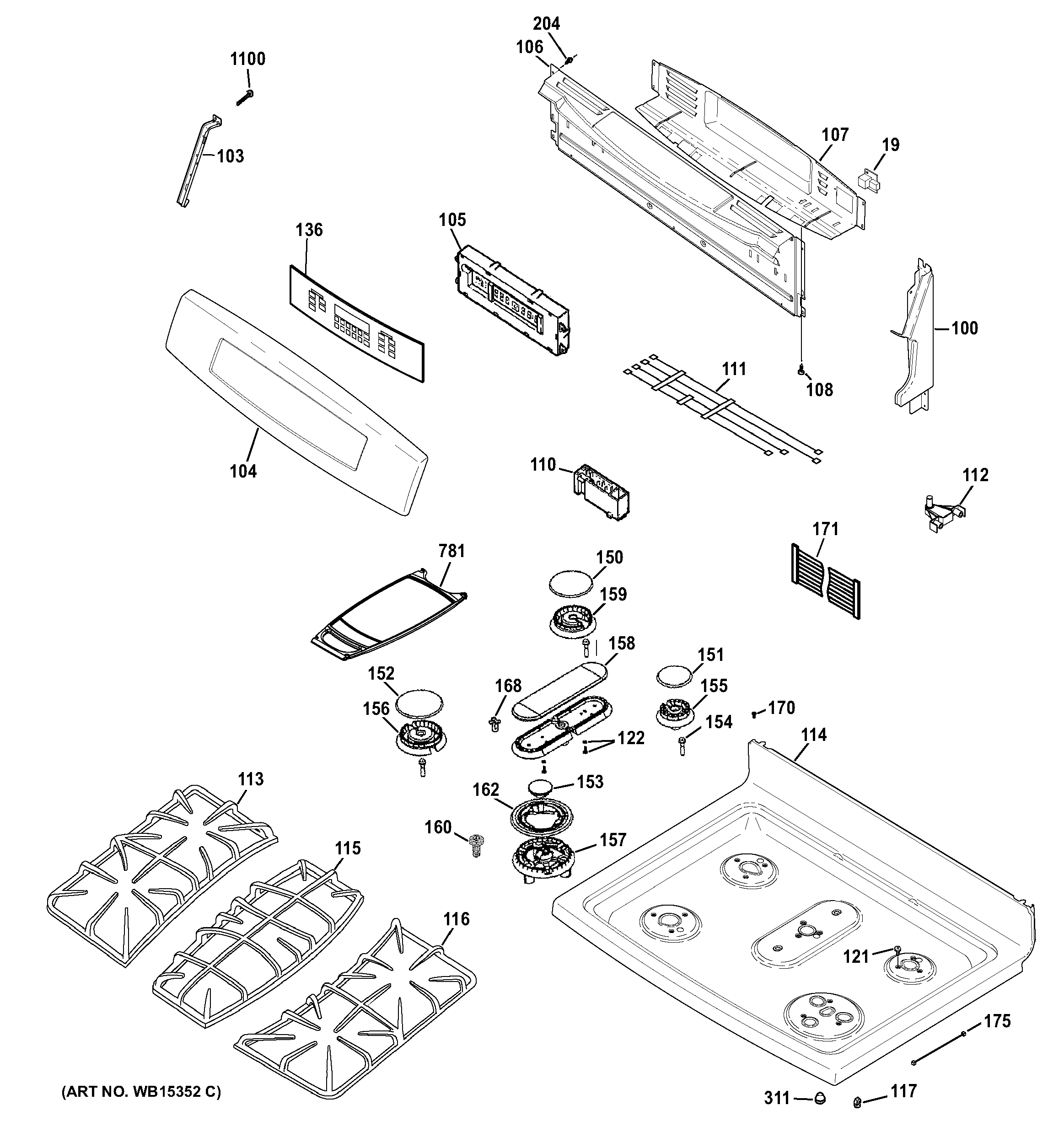 CONTROL PANEL & COOKTOP