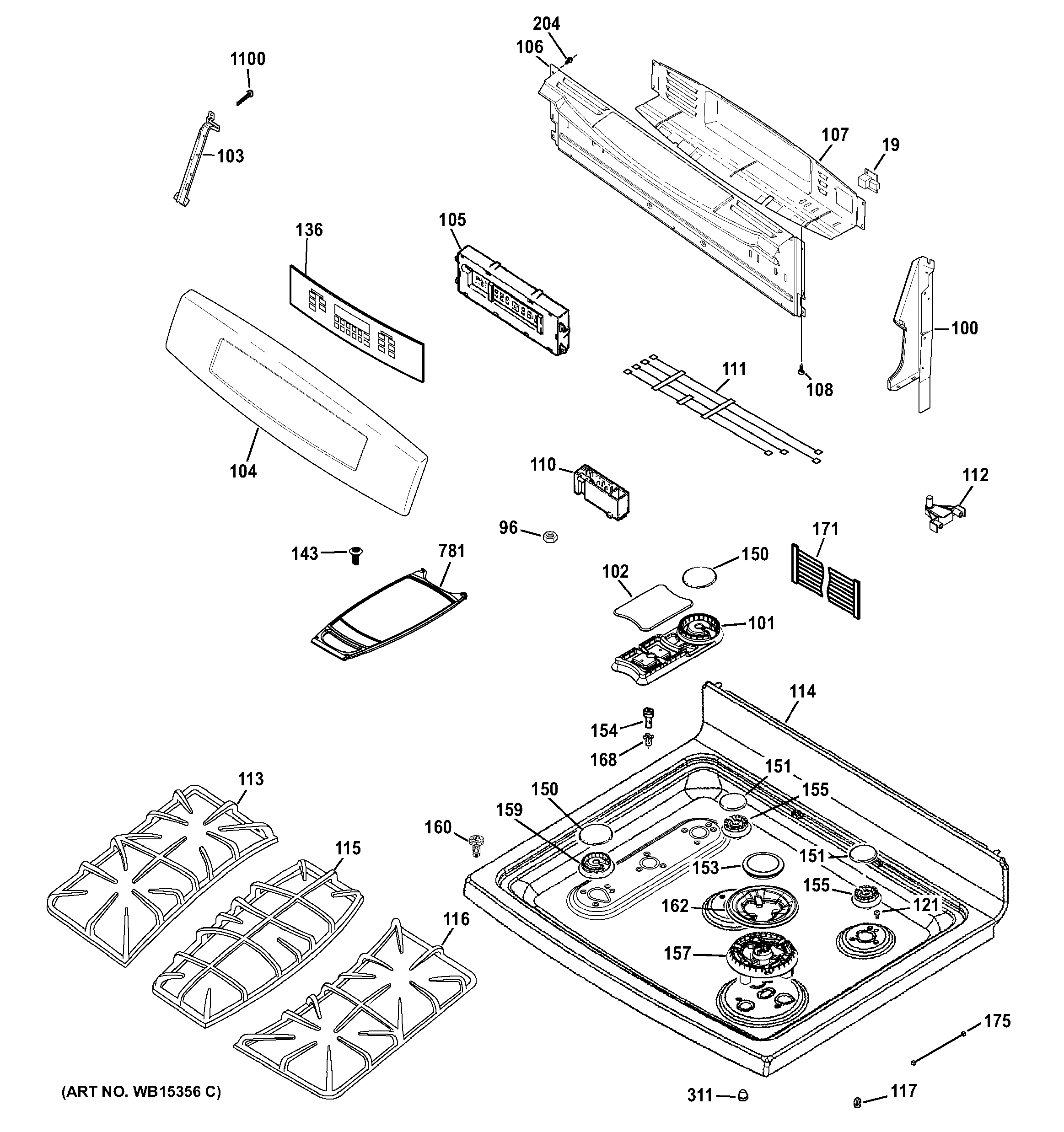 Control panel & cooktop