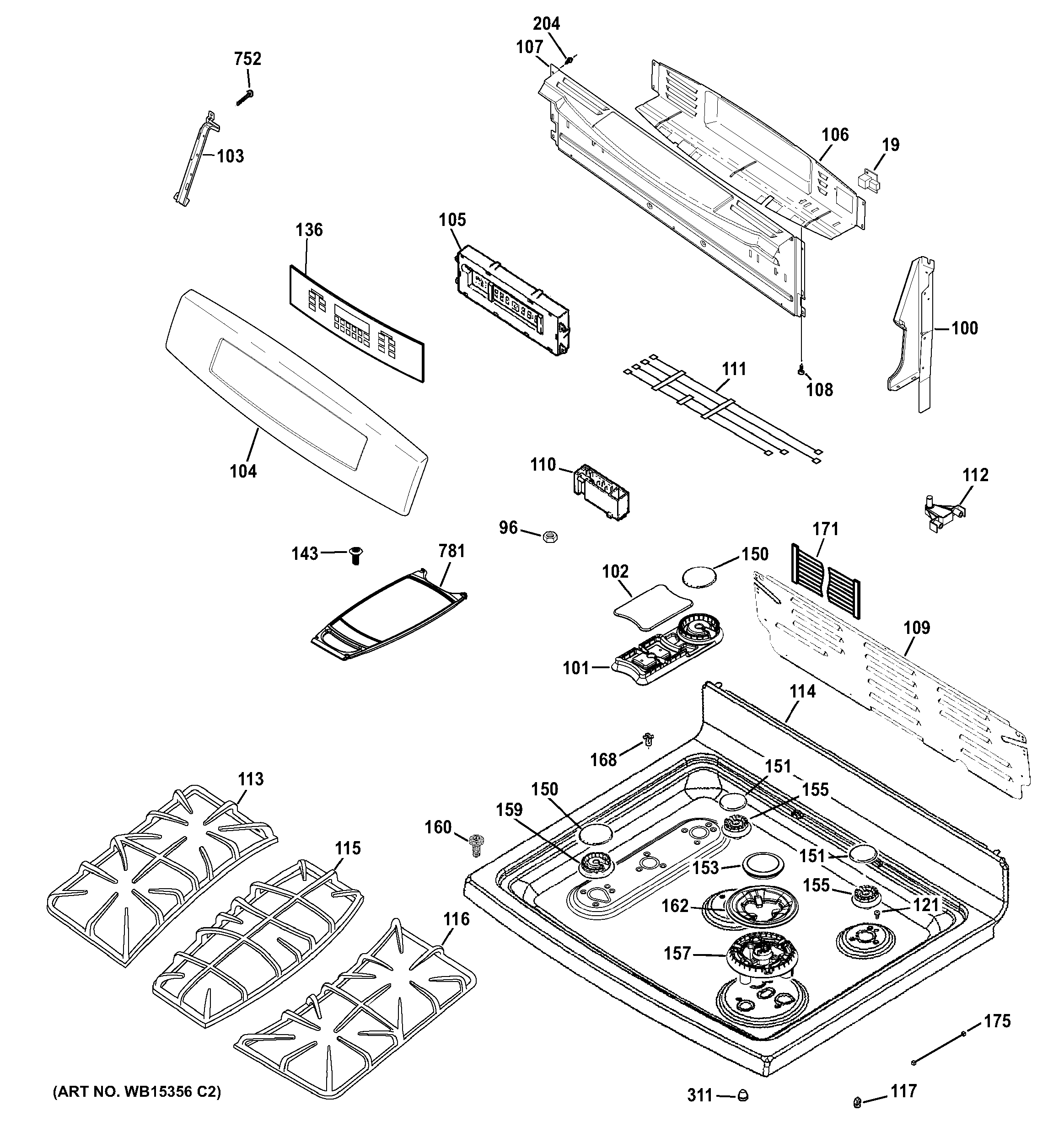 Control panel & cooktop