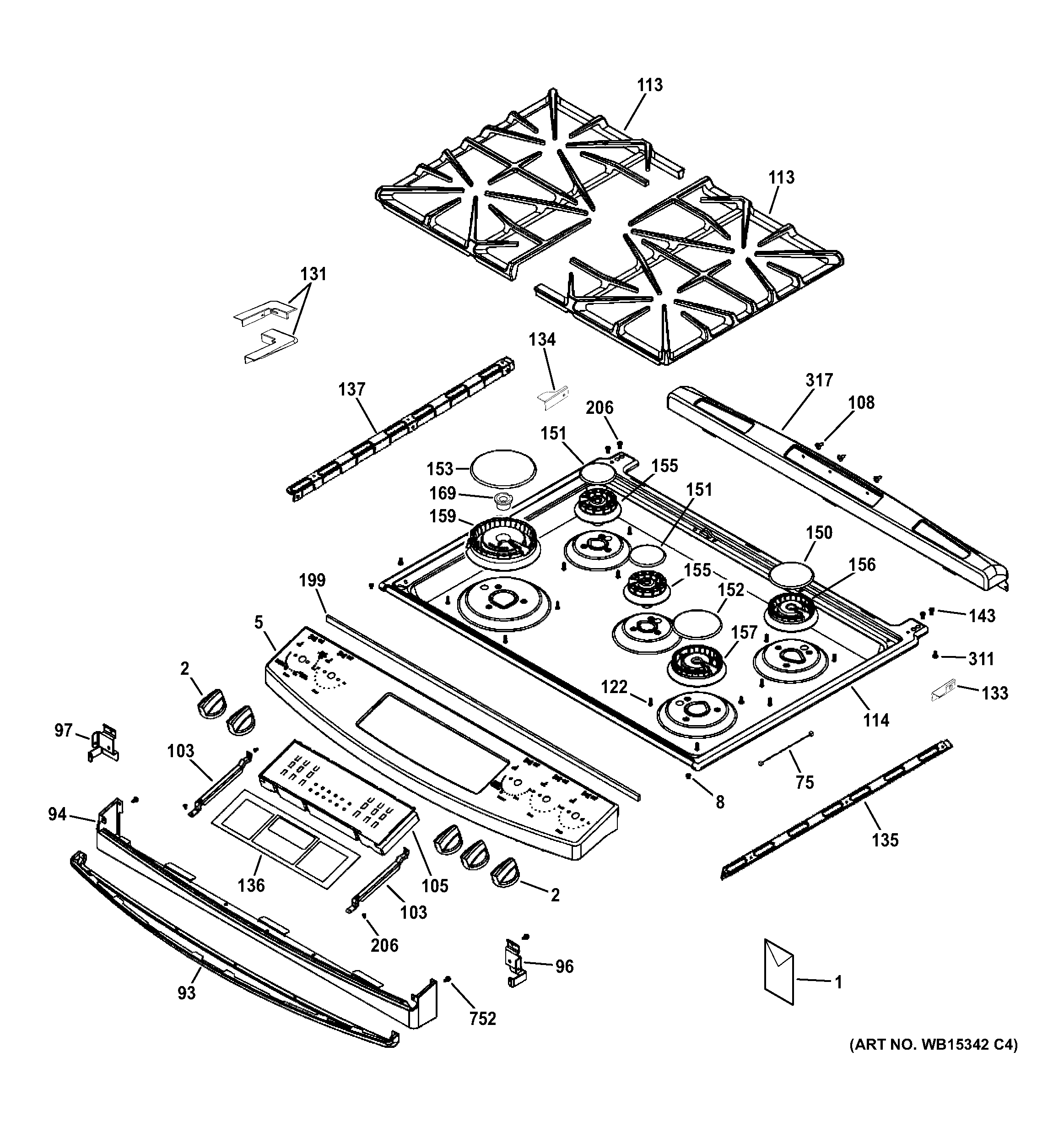 Control panel & cooktop