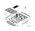 GE P2S920SEF2SS control panel & cooktop diagram