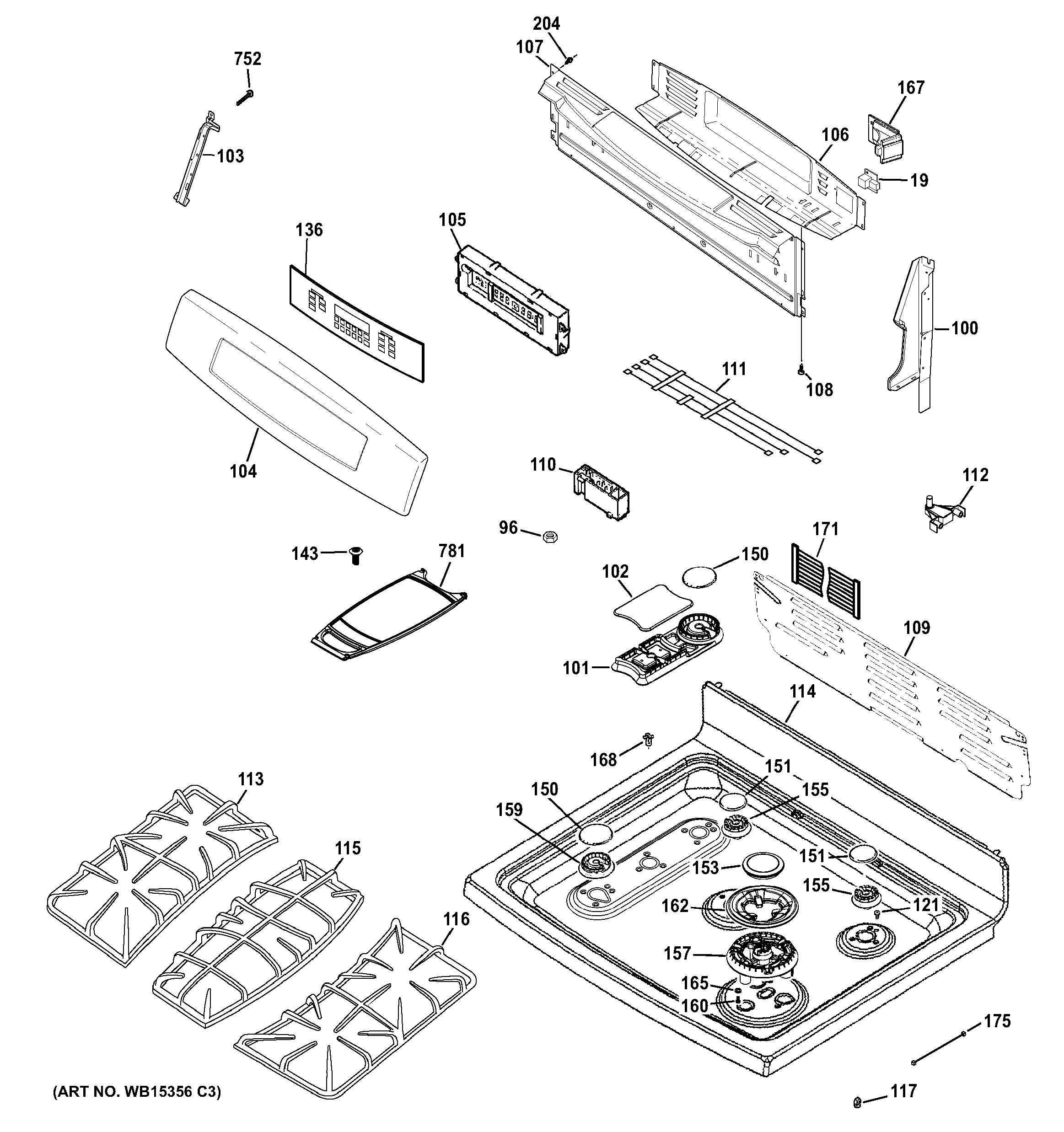Control panel & cooktop