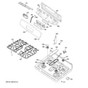 GE JGB695DEF1WW control panel & cooktop diagram
