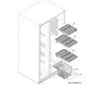 GE GSS25CGHECWW freezer shelves diagram