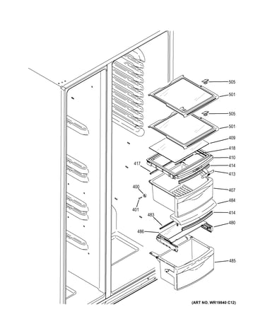 Fresh food shelves