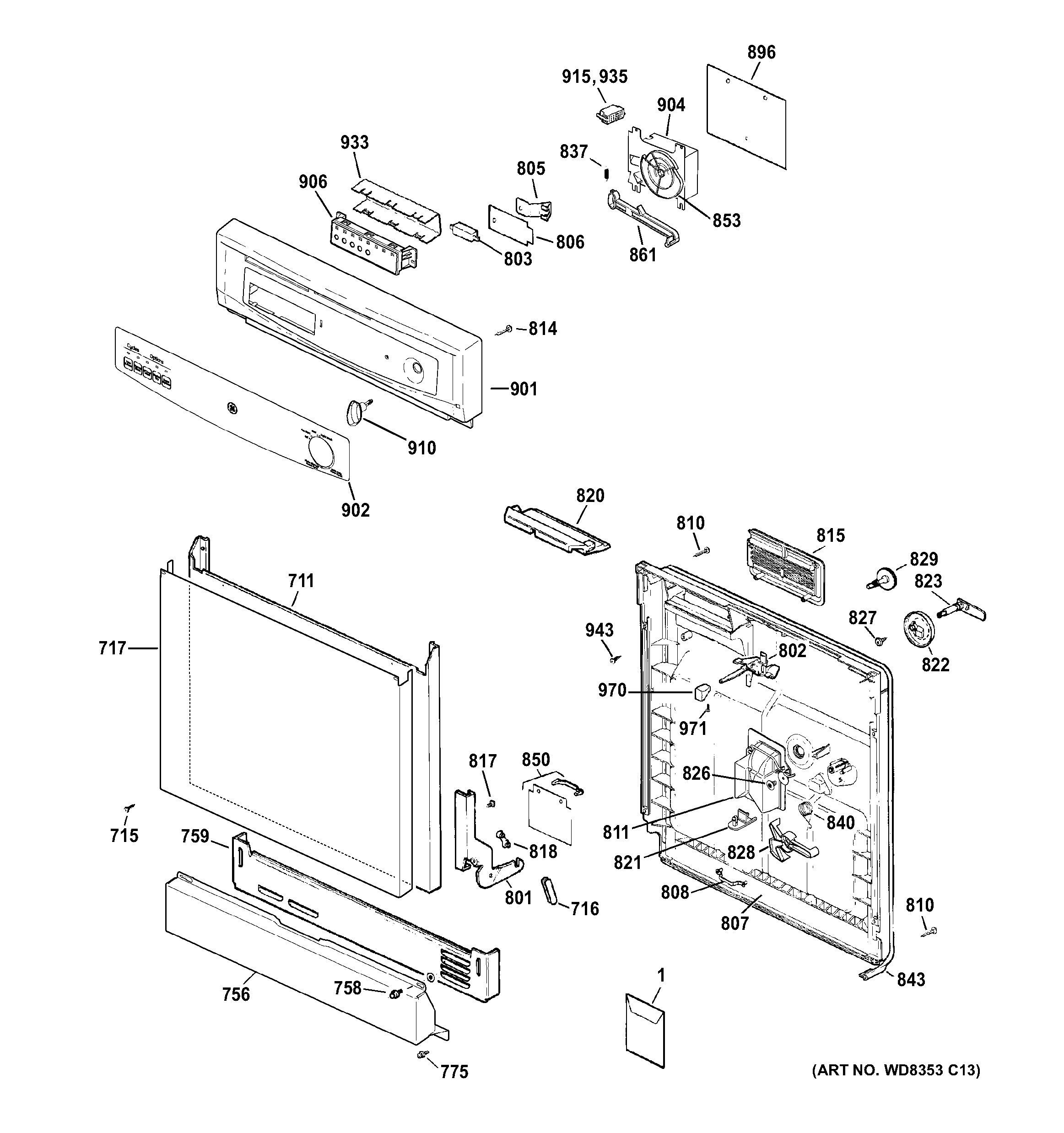 Escutcheon & door assembly