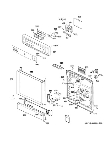 Escutcheon & door assembly