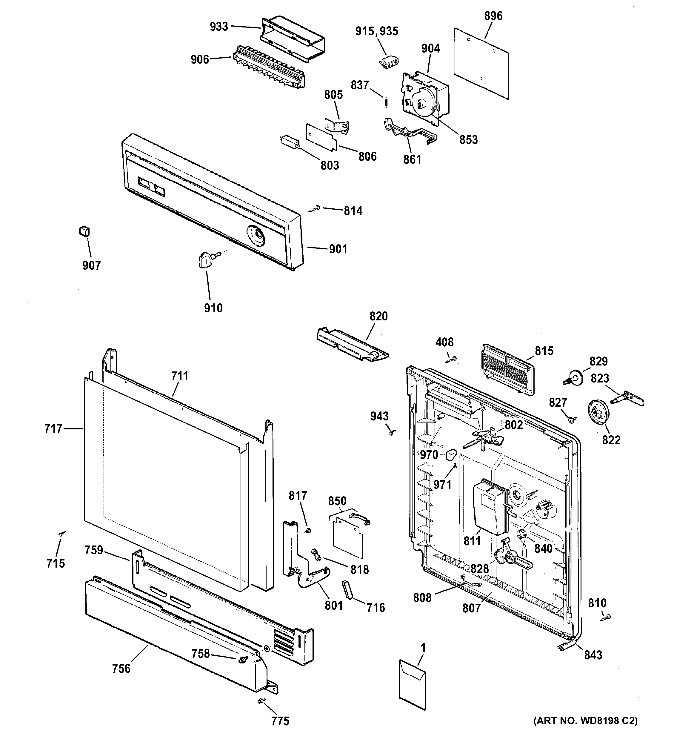 Escutcheon & door assembly
