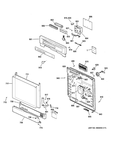 Escutcheon & door assembly