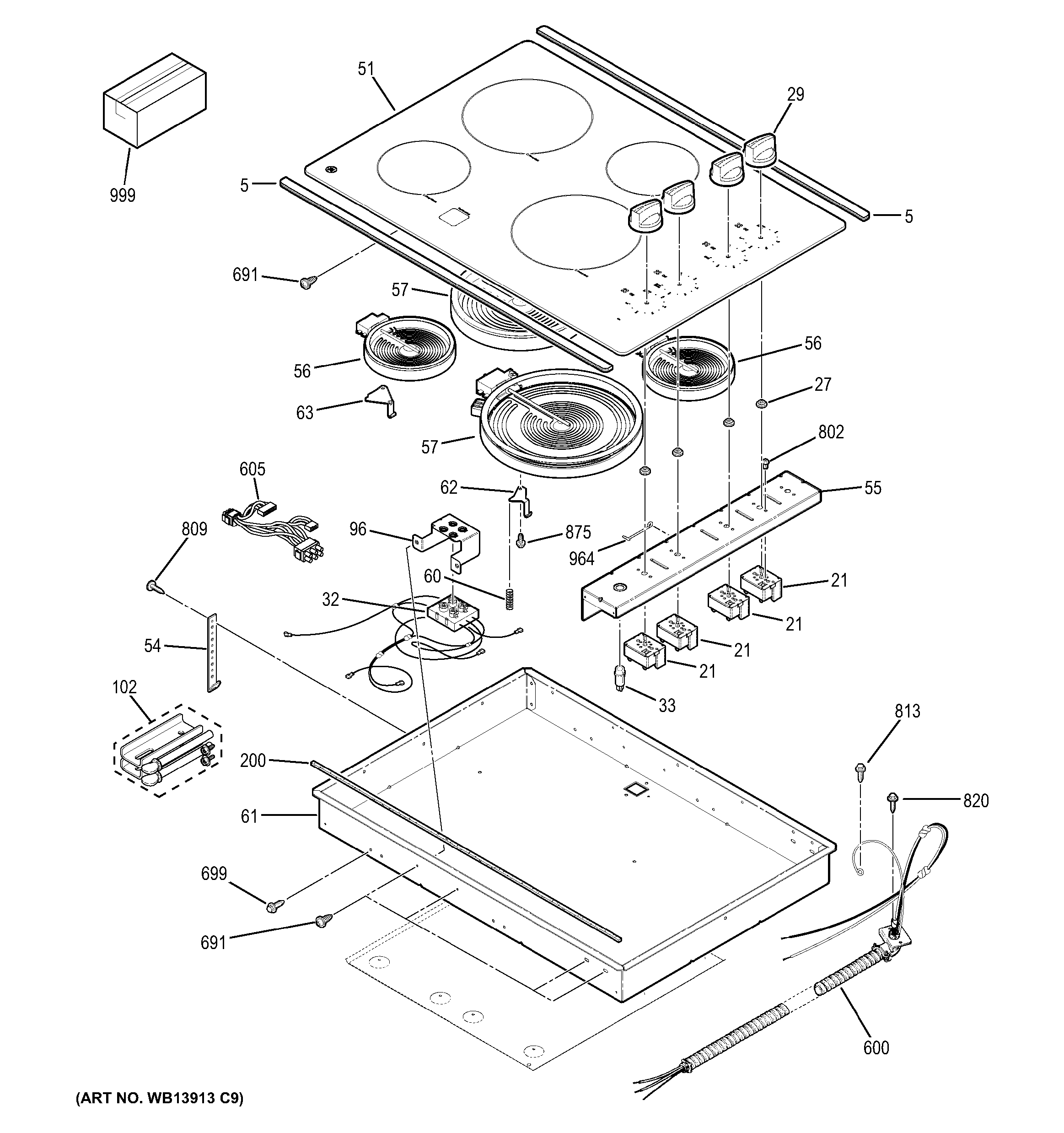 CONTROL PANEL & COOKTOP