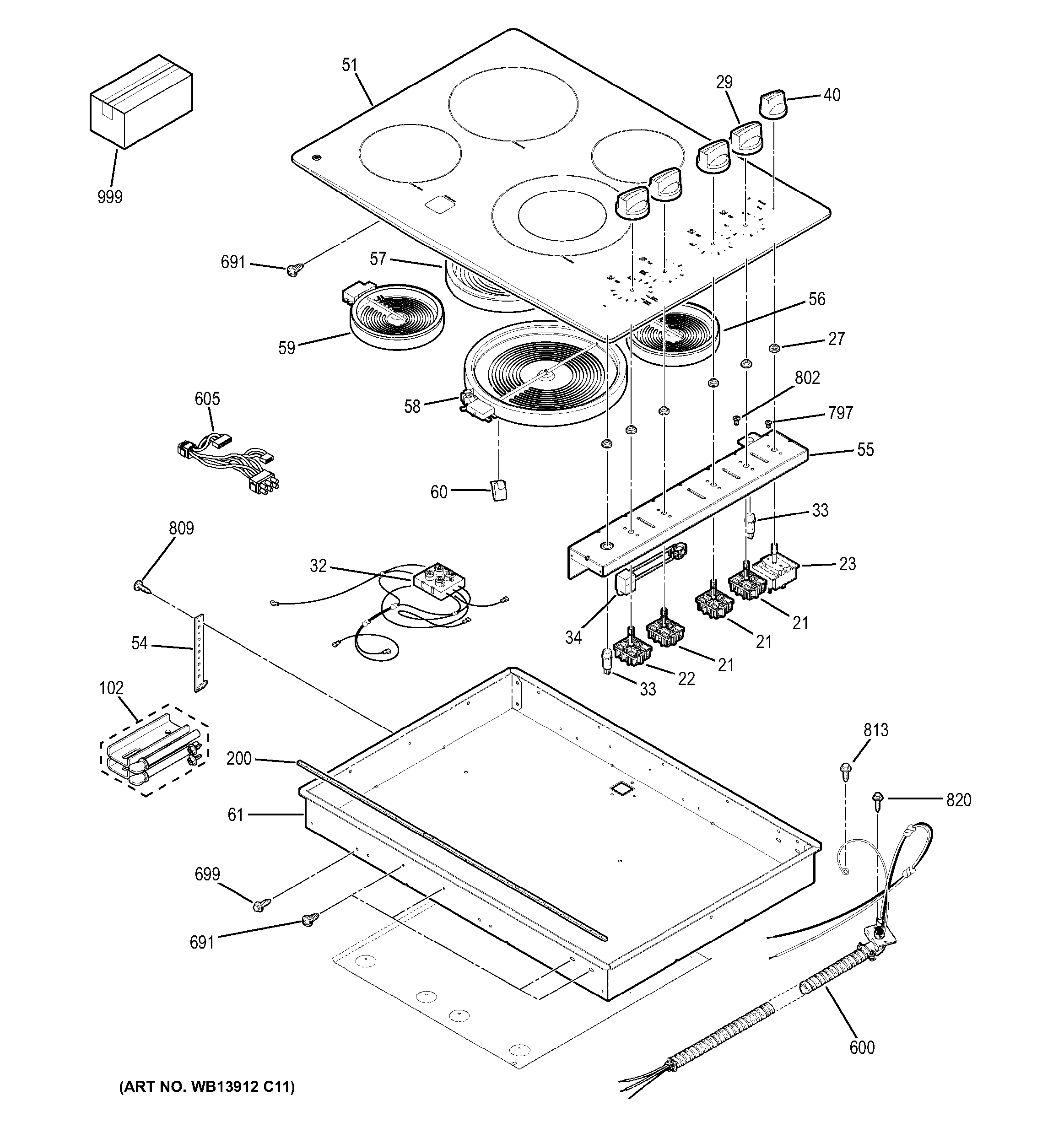 CONTROL PANEL & COOKTOP