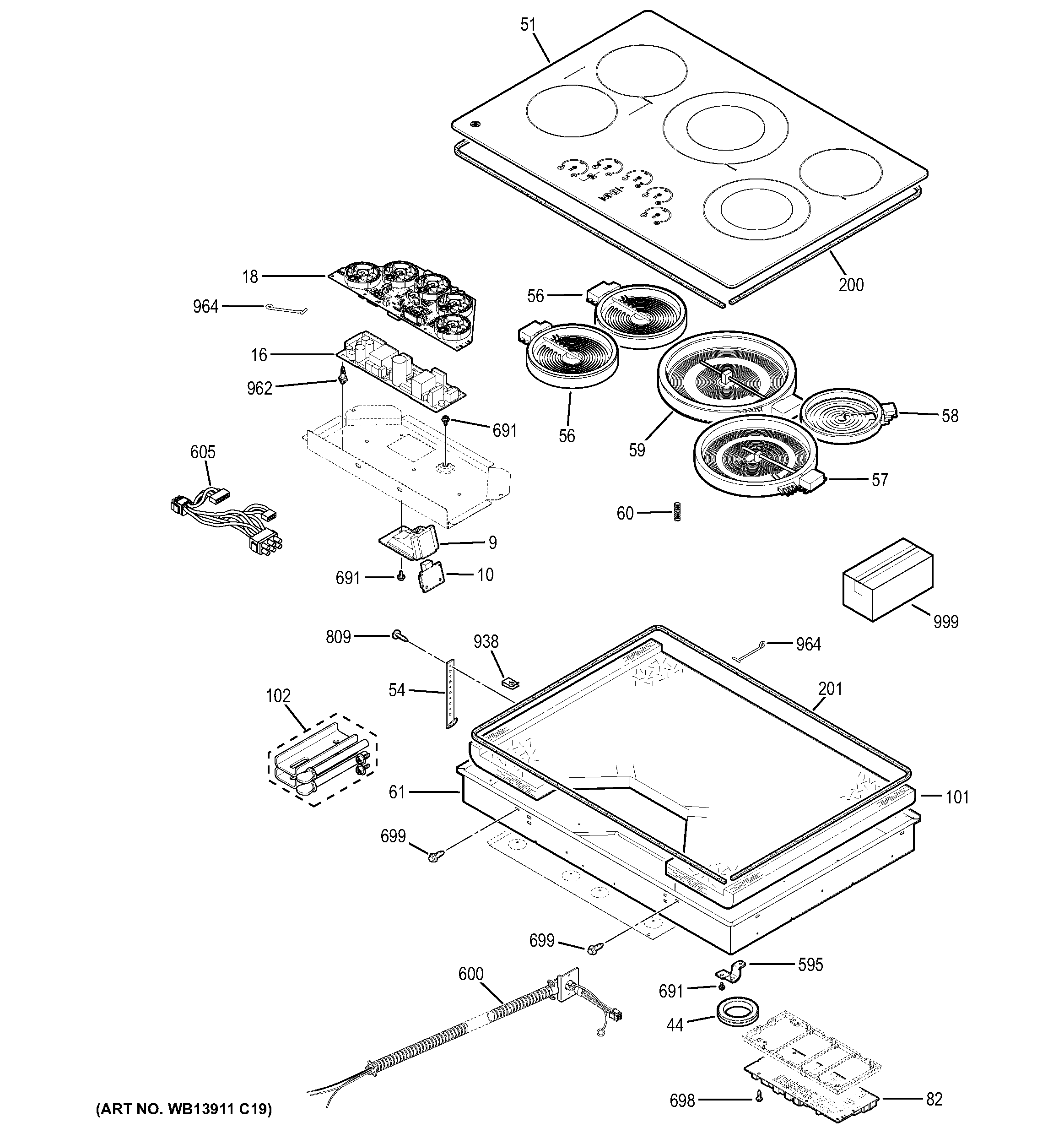 Control panel & cooktop