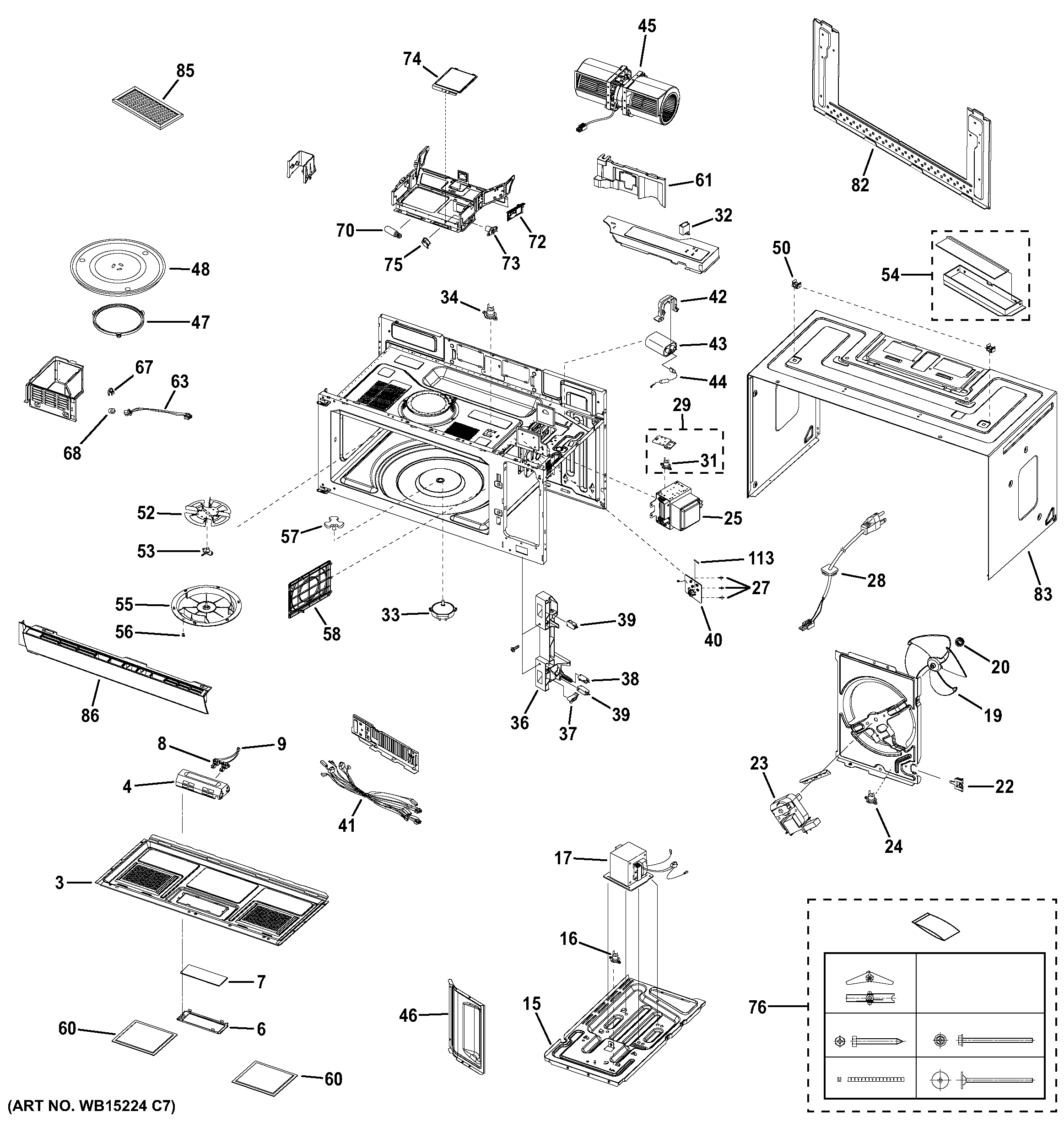 Oven cavity parts
