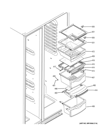 Fresh food shelves