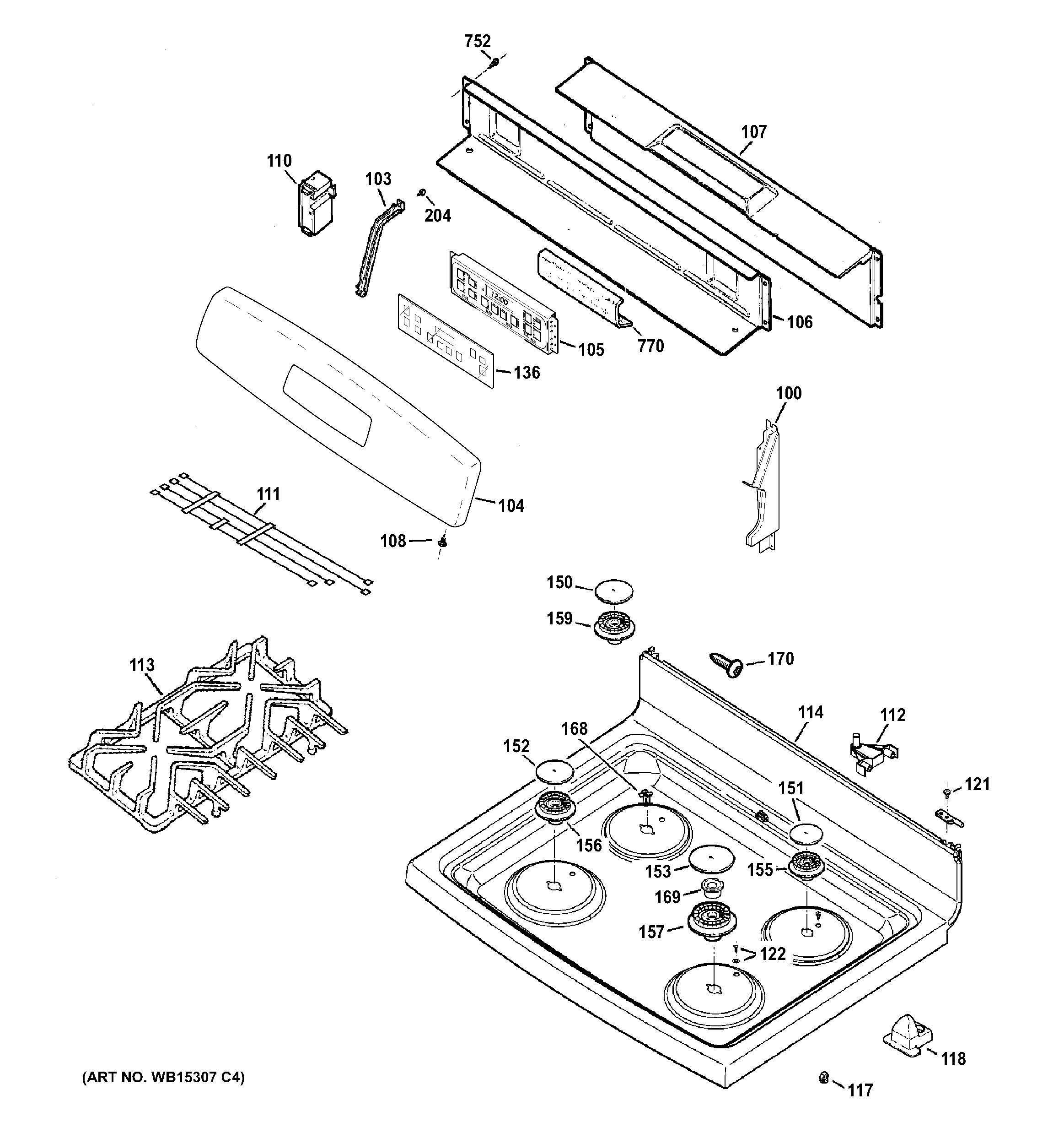 CONTROL PANEL & COOKTOP