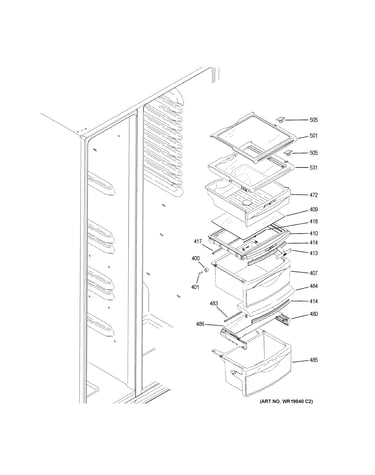 Fresh food shelves