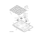 GE PGP943DET2BB control panel & cooktop diagram