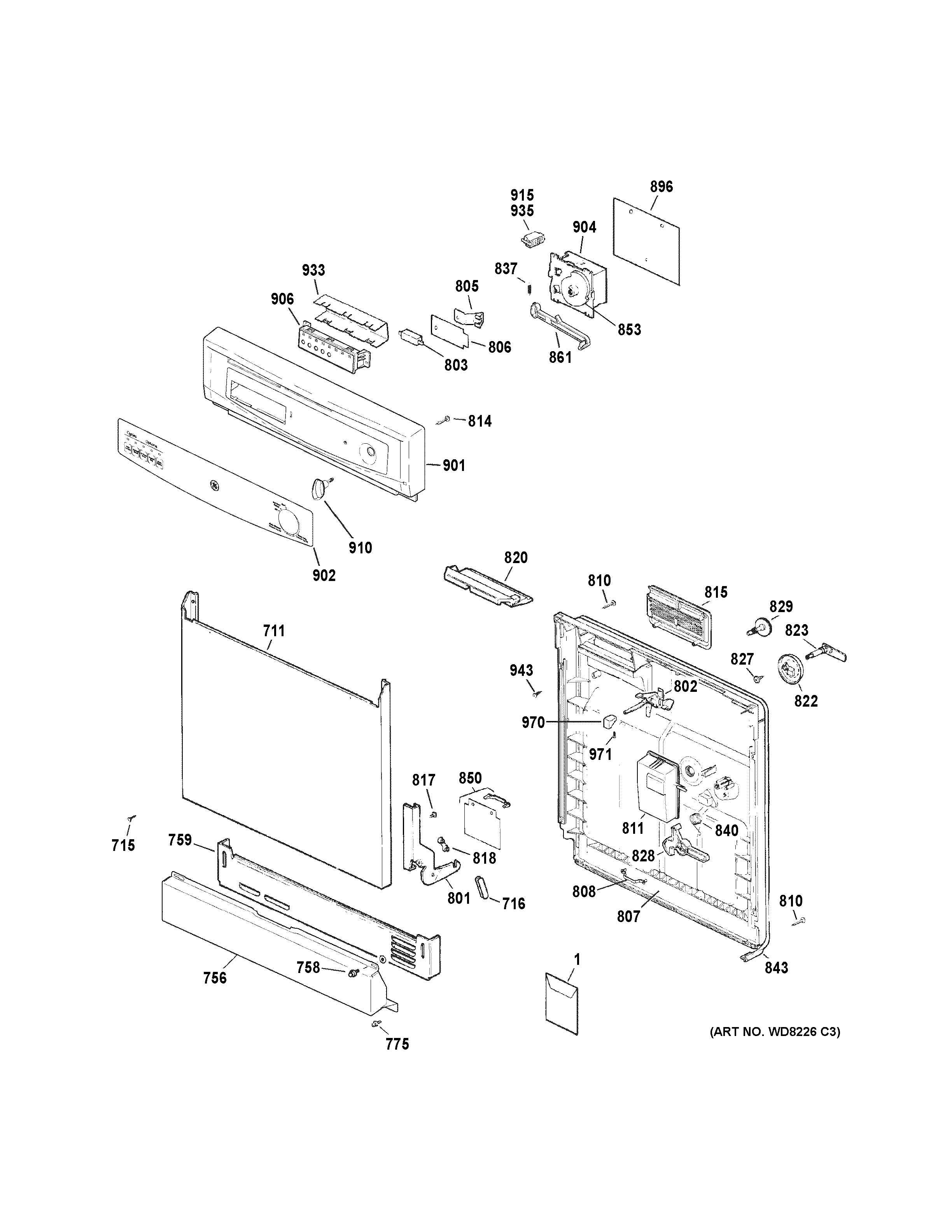 Escutcheon & door assembly