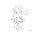 GE GDE23GGHBRWW fresh food shelves diagram