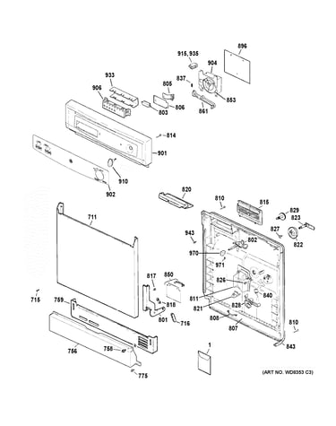 Escutcheon & door assembly