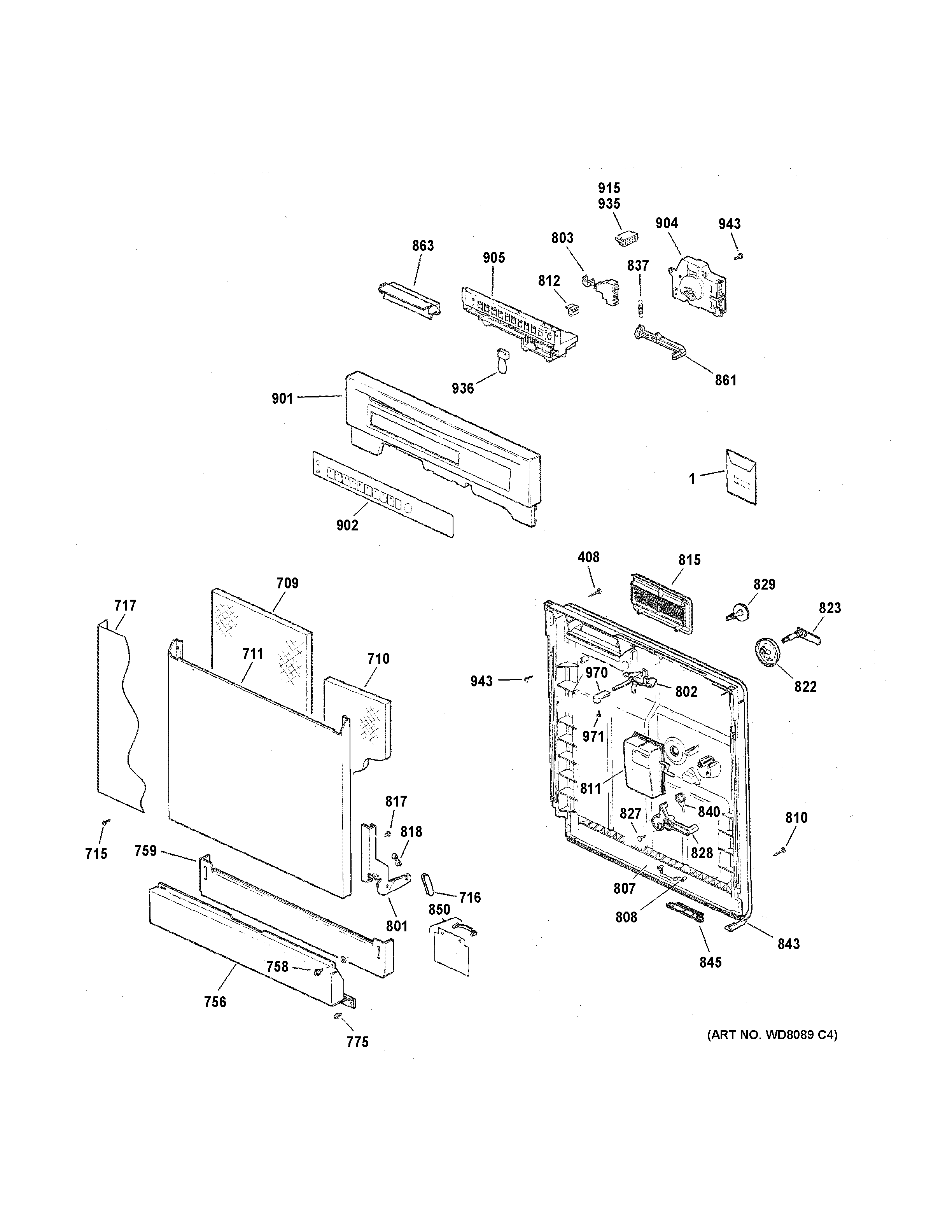 Escutcheon & door assembly