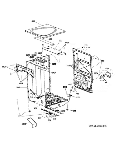 Cabinet & top panel