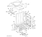 GE DPVH880EJ0WW cabinet & top panel diagram