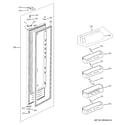 GE PSB48YSXASS fresh food door diagram