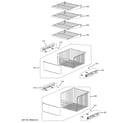GE PSB48YSXASS freezer shelves diagram