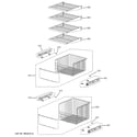 GE PSB48YSXASS freezer shelves diagram