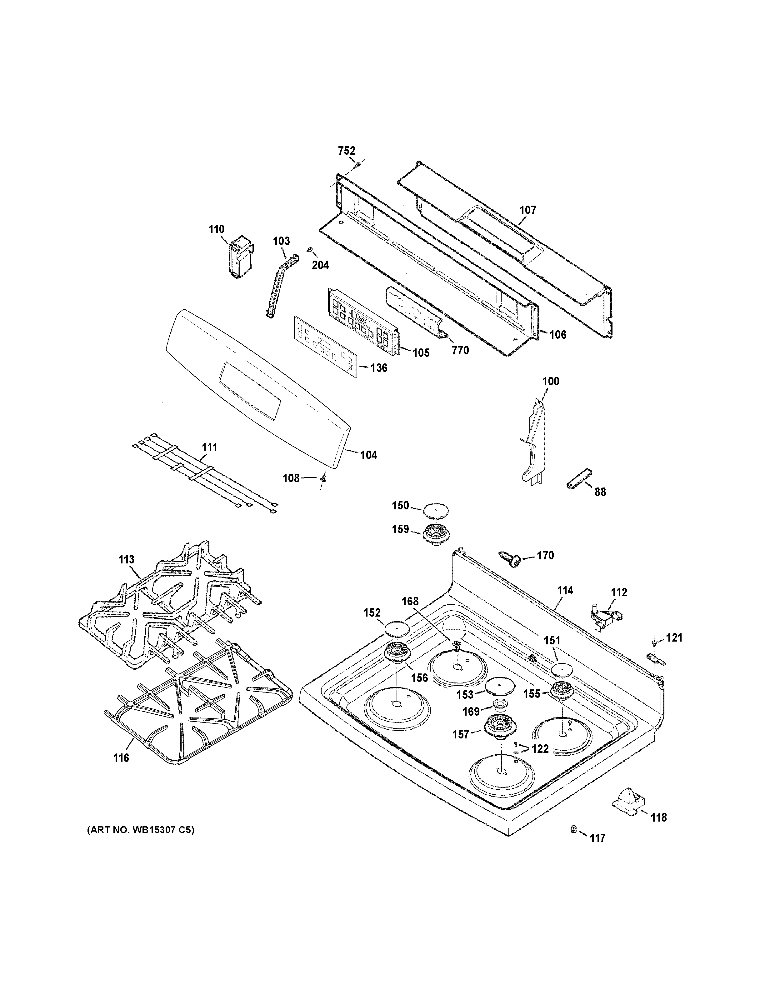 CONTROL PANEL & COOKTOP