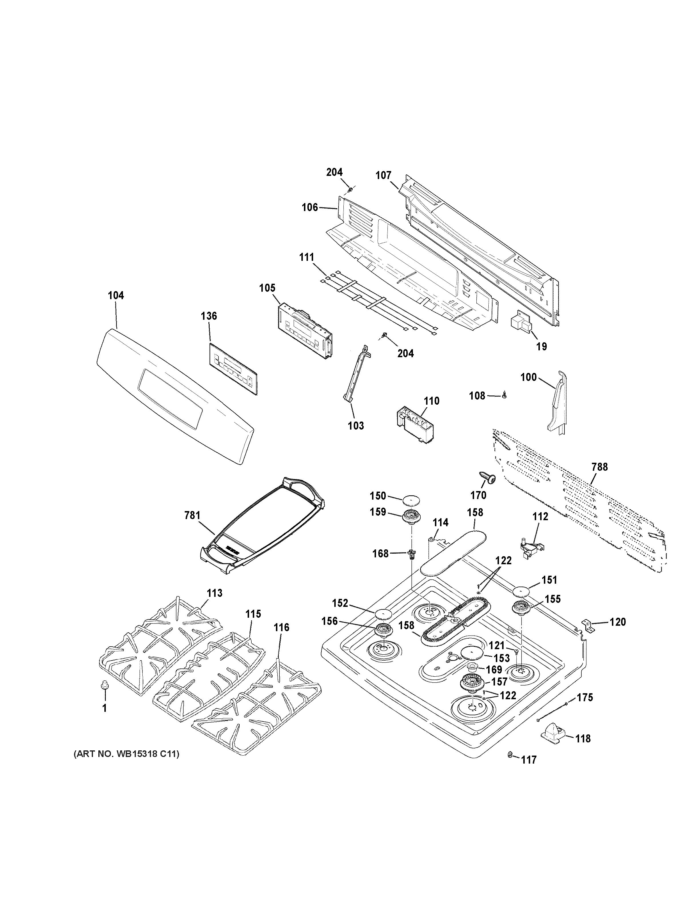 CONTROL PANEL & COOKTOP