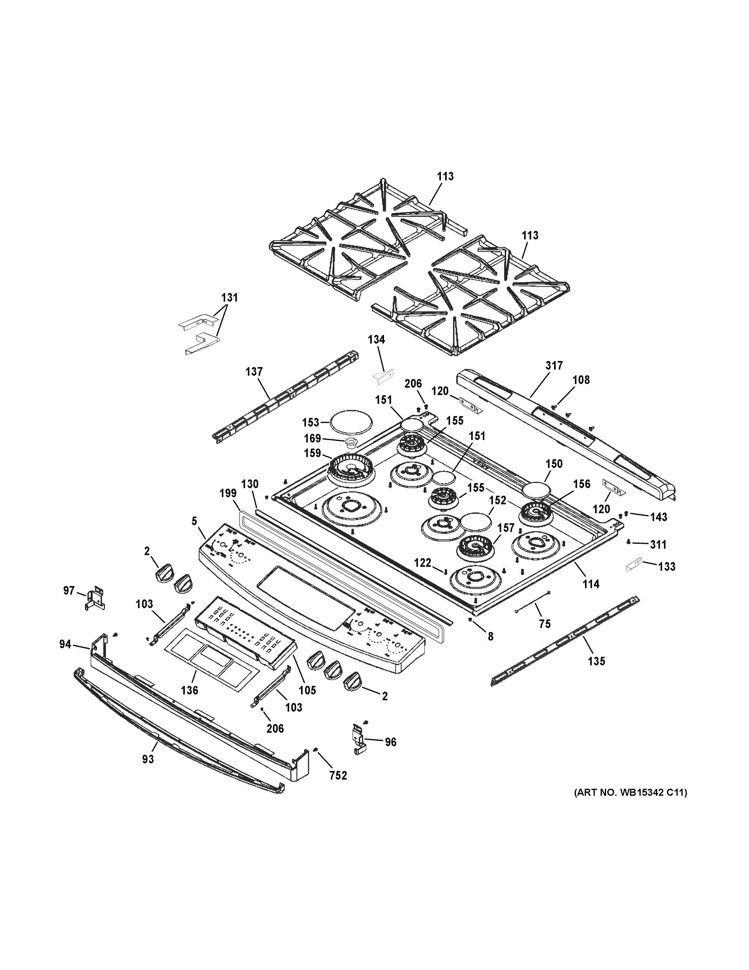 Control panel & cooktop