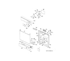 Hotpoint HDA2100H45BB escutcheon & door assembly diagram