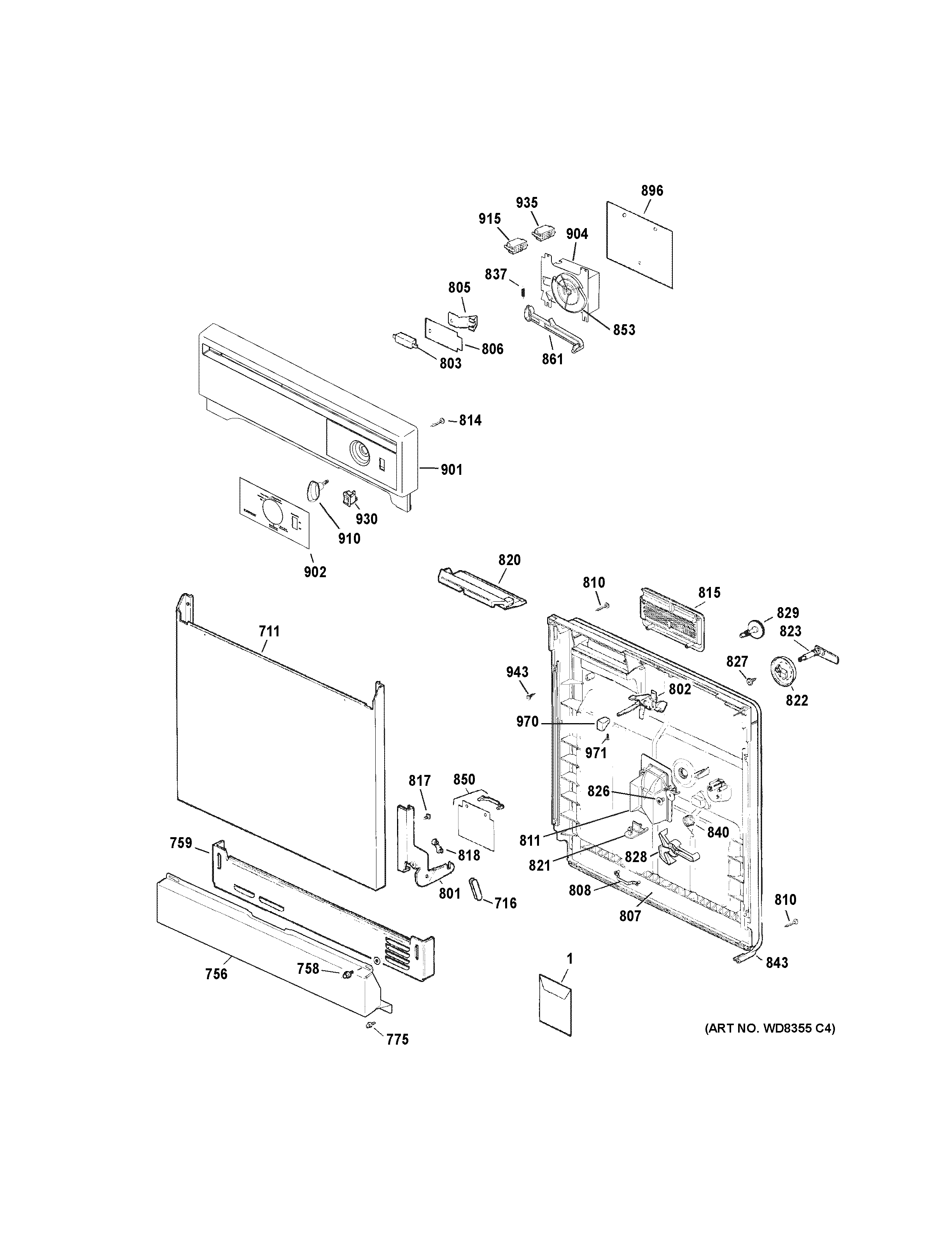 ESCUTCHEON & DOOR ASSEMBLY