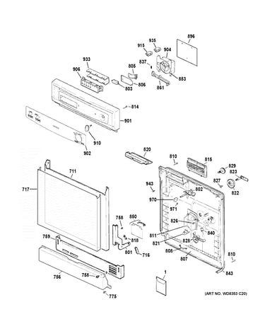 Escutcheon & door assembly