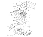 GE PYE22PMKCES fresh food shelves diagram