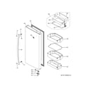 GE PYE22PSHJSS fresh food door - rh diagram