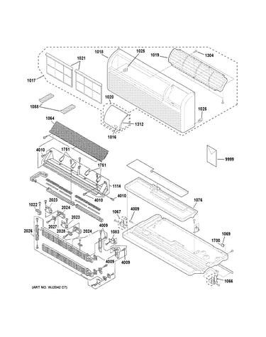 Grille, heater & base pan parts