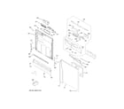 GE GLD5900N00CC escutcheon & door assembly diagram