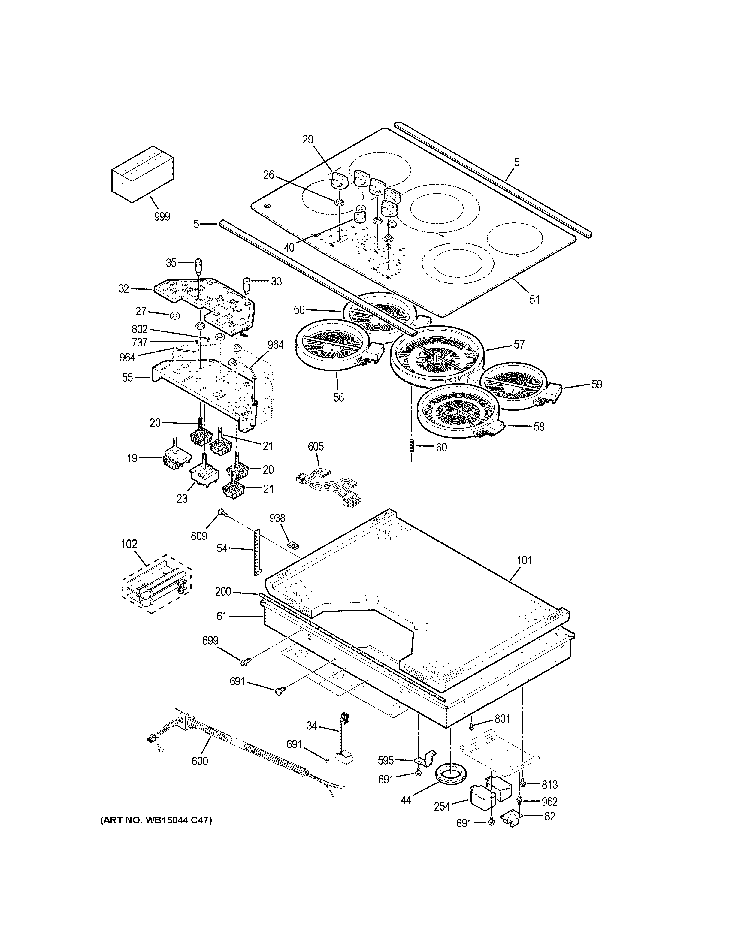 Control panel & cooktop