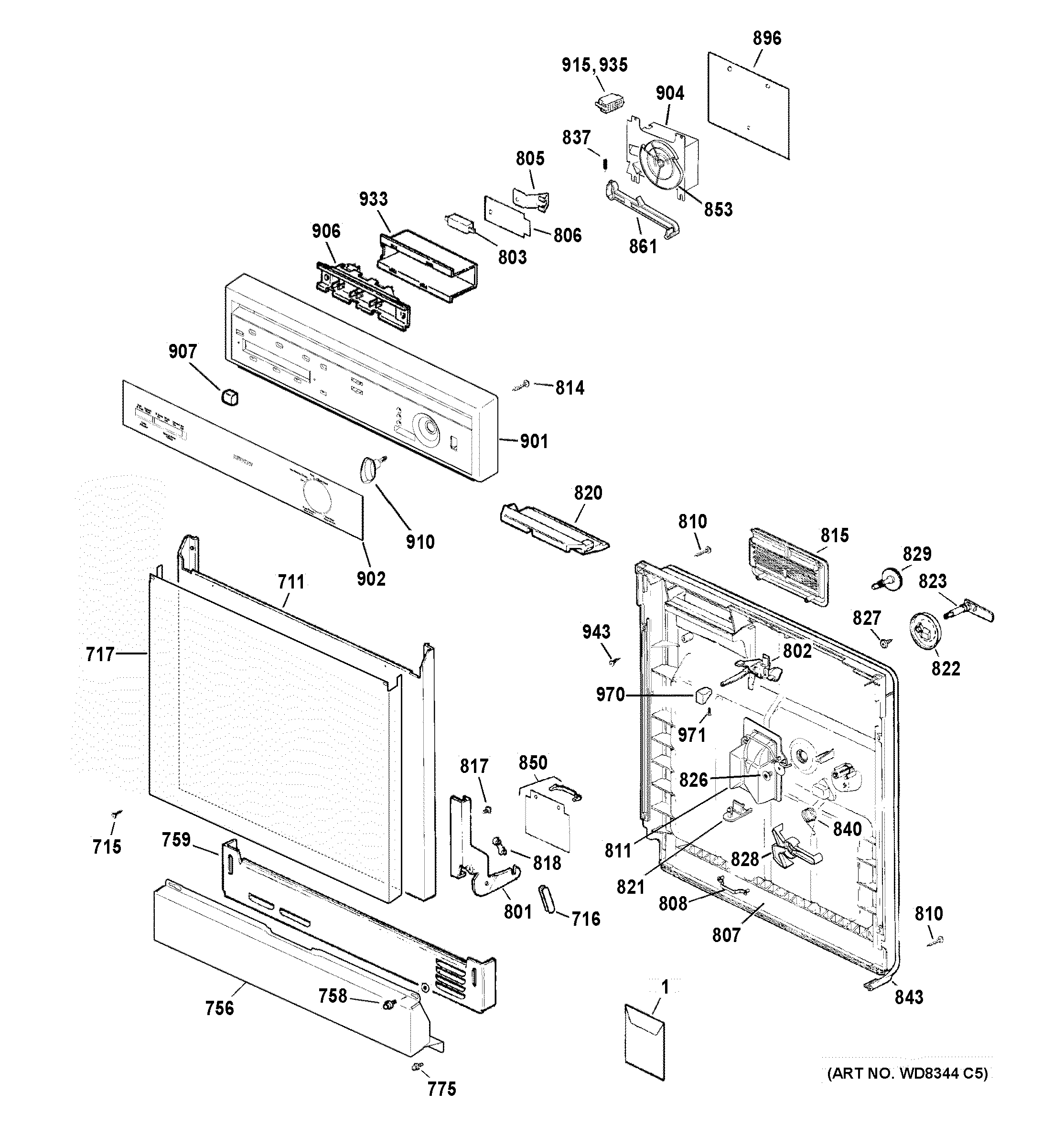 Escutcheon & door assembly