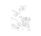 GE MSD2100V45WW escutcheon & door assembly diagram