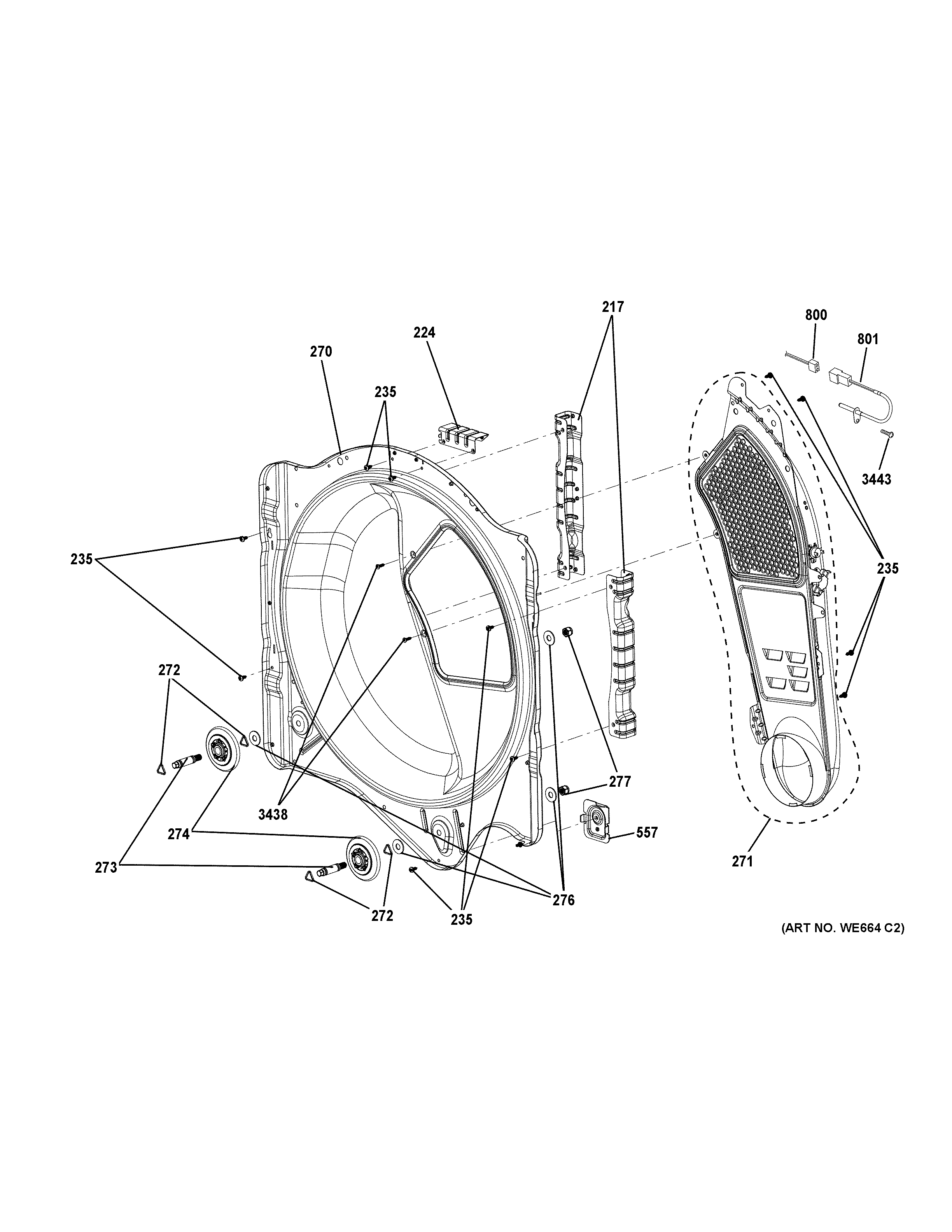Rear roller support