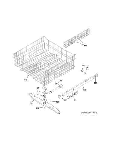 Upper rack assembly