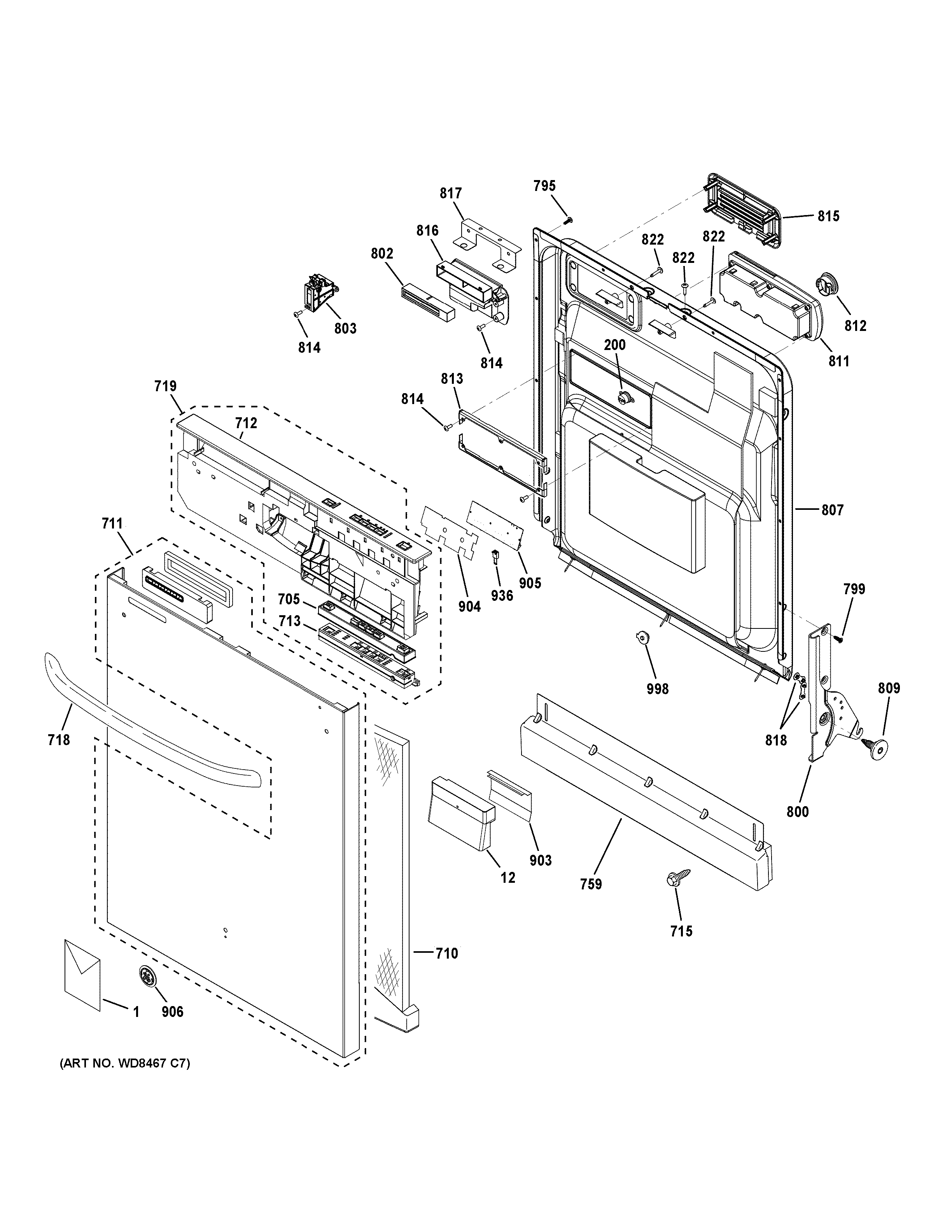 Escutcheon & door assembly