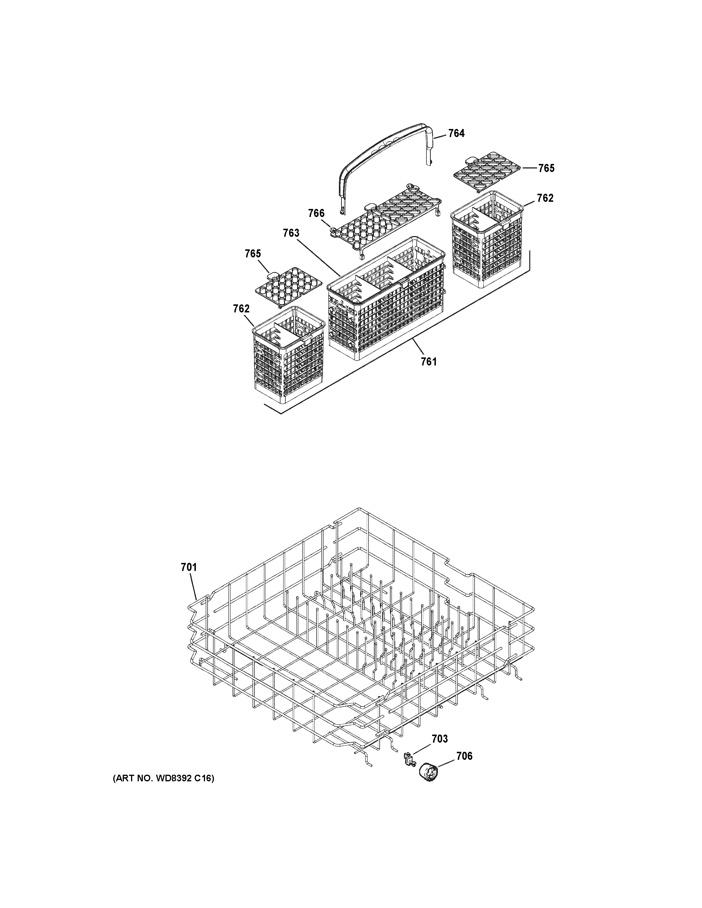 Lower rack assembly