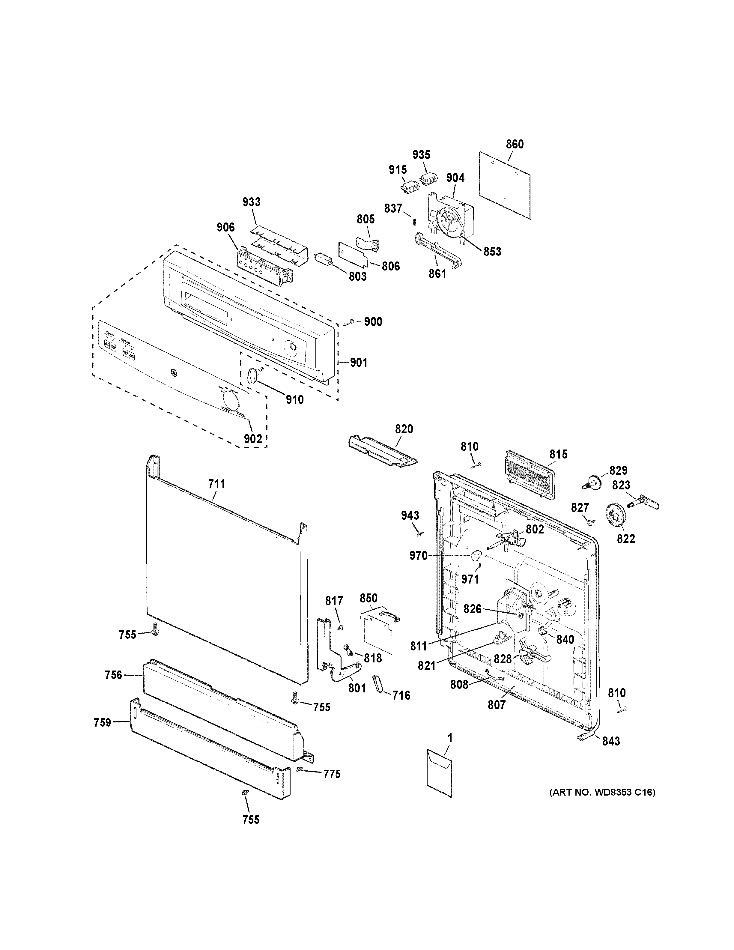 Escutcheon & door assembly