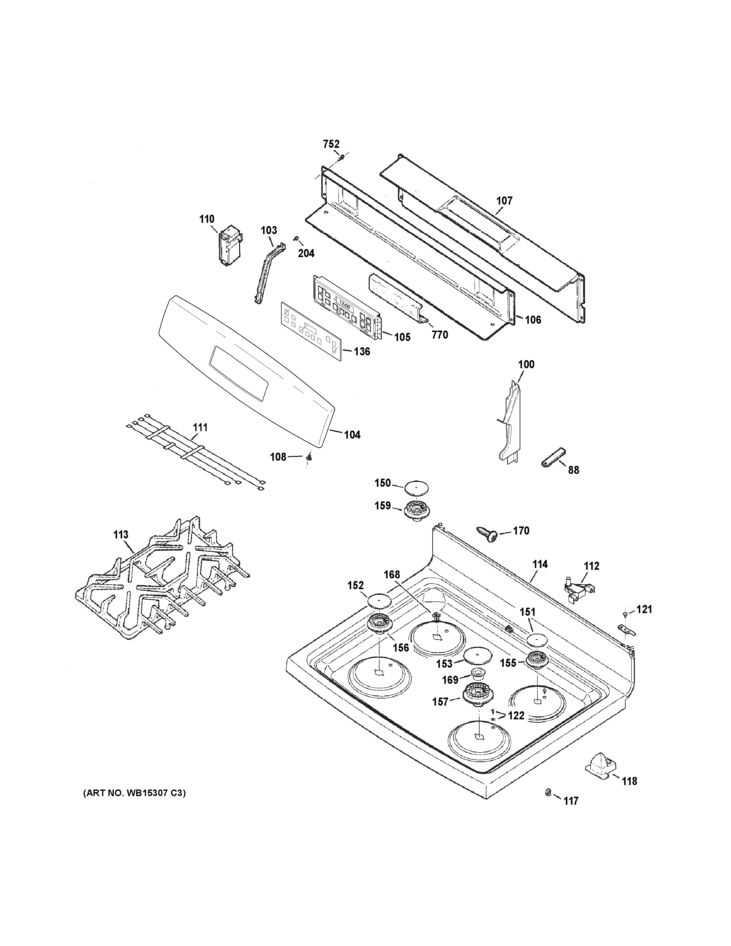 CONTROL PANEL & COOKTOP