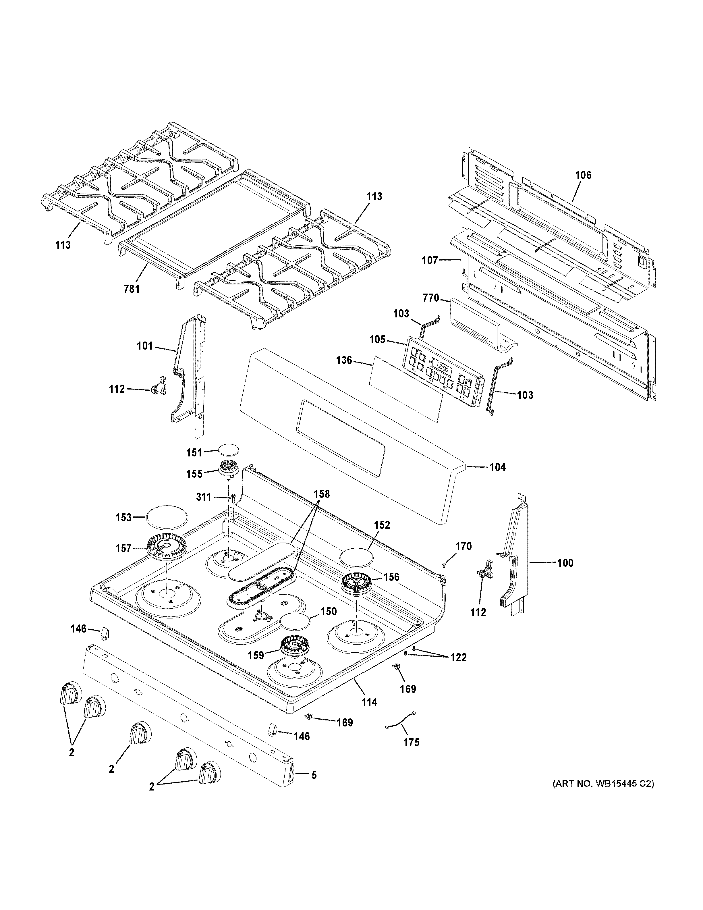 Control panel & cooktop